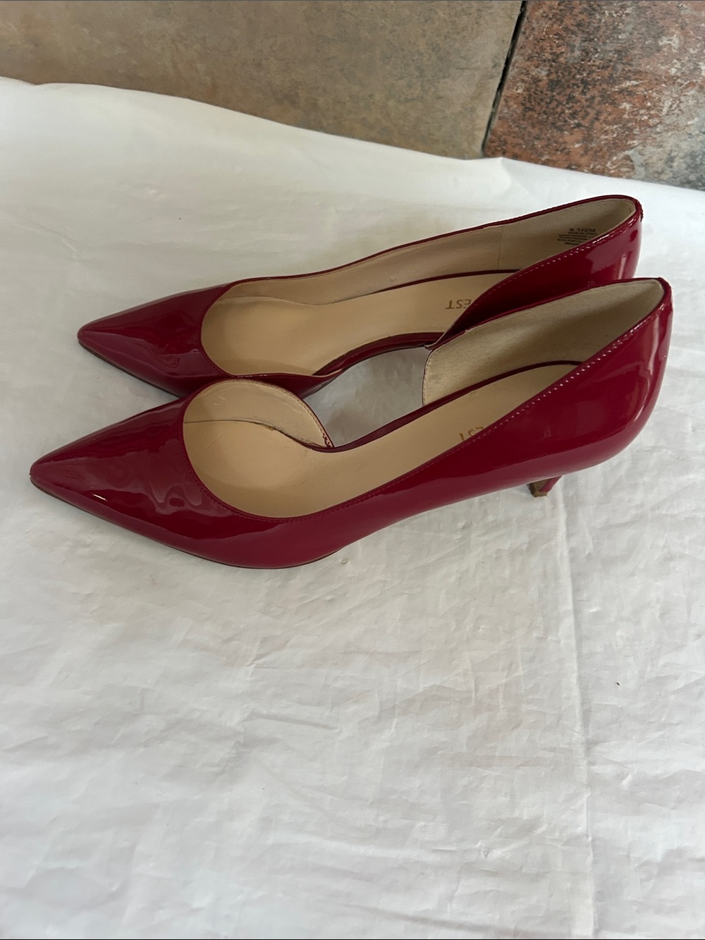 Nine West Red Patent Pointed Toe Pumps - Picture 3 of 8